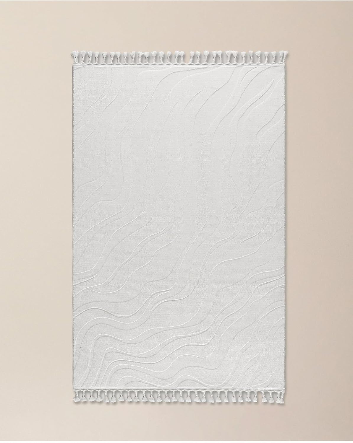Madame Coco Pluie Rölyef Halı, Bej, 150 x 230