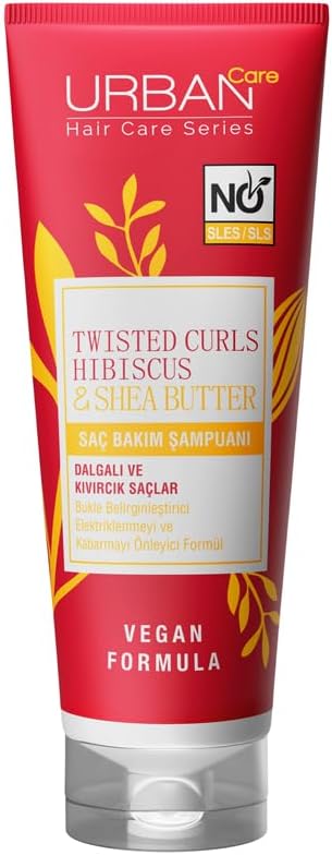URBAN Care Twisted Curls Hibiscus & Shea Butter Kıvırcık ve Dalgalı Saçlara Özel Saç Bakım Şampuanı Sülfatsız 250 ml- Vegan